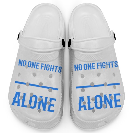 No One Fights Alone Thin Blue Line Police Clogs