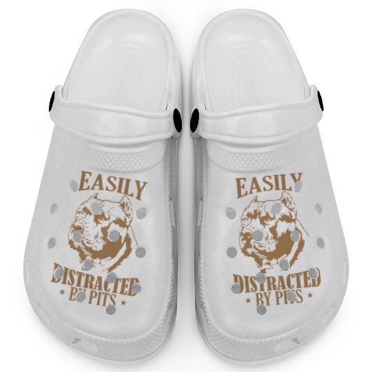 Easily Distracted by Pits Pit Bull Dog Clogs