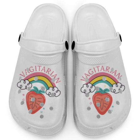 Vagitarian - Lesbians Humor Quote - Funny Vegan Clogs