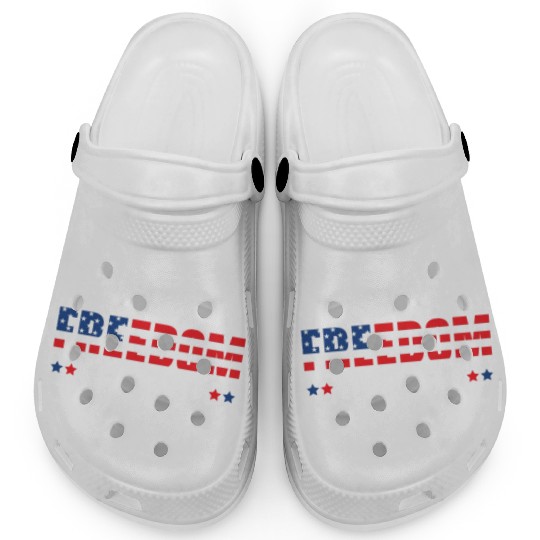 Let Us Never Forget Freedom Isn't Free USA Flag Clogs