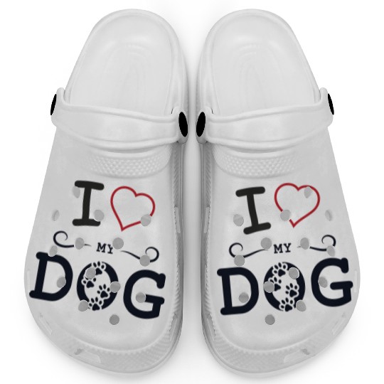 i love my dog Clogs