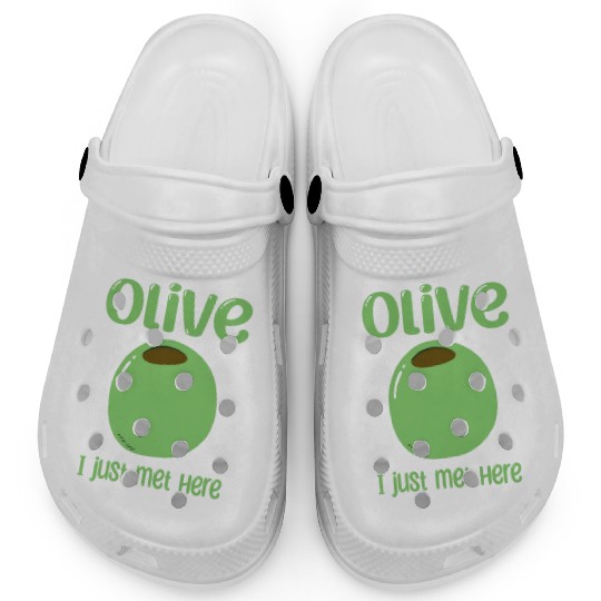 Green Olive Lover Quote Clogs