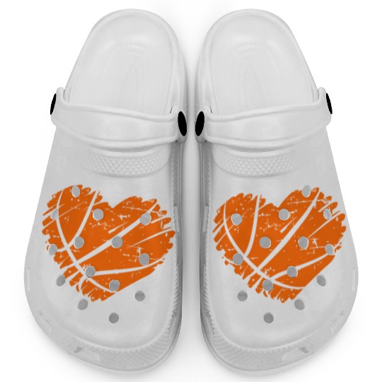 I Love Basketball with Heart Shape Clogs