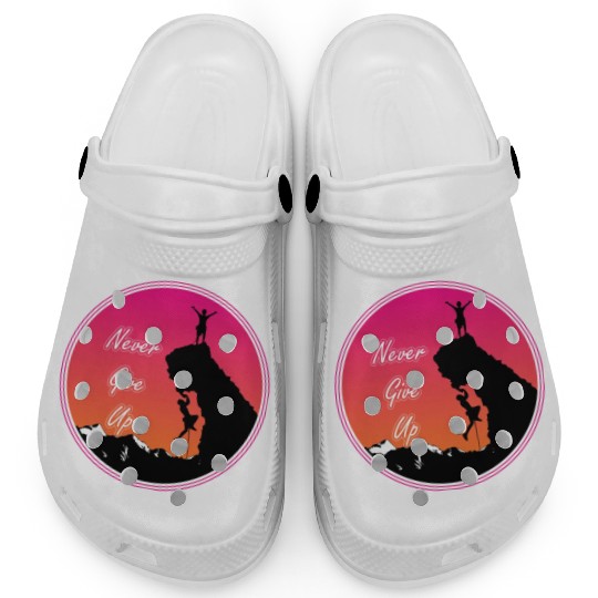 Never give up rock climbing Clogs