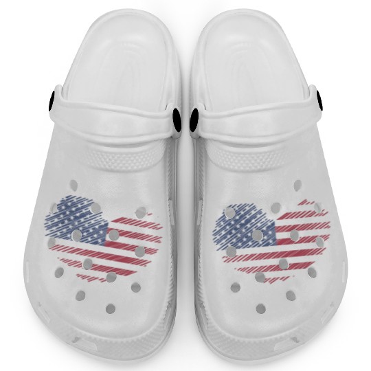 Patriotic Veteran USA Flag American Memorial Day Clogs