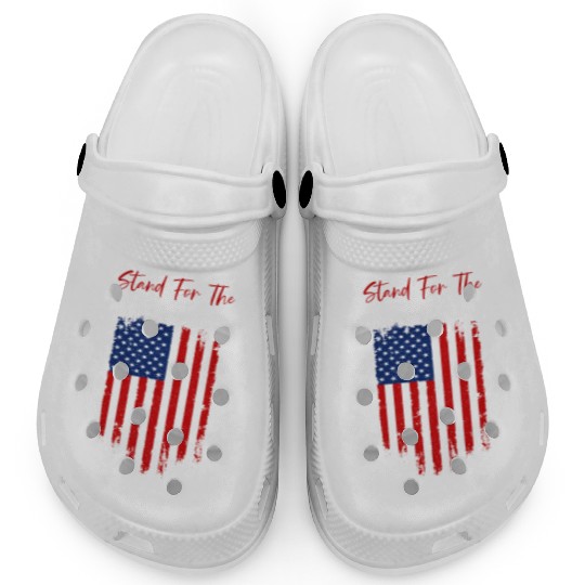 Stand For The Flag Veteran USA Flag Memorial Day Clogs