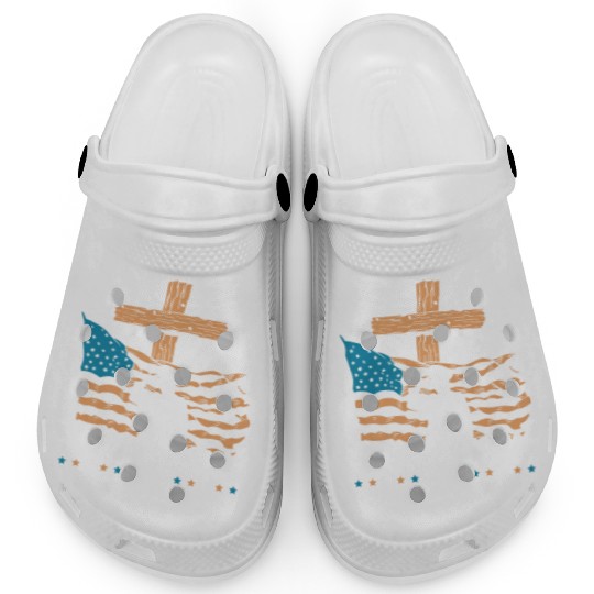 Patriotic Veteran USA Flag American Memorial Day Clogs