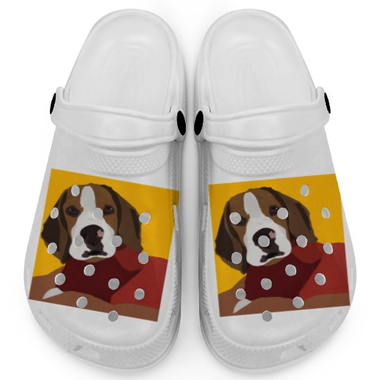 Animal Vignette Beagle In Red Edition I Clogs