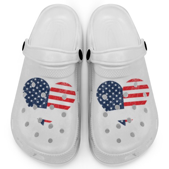 Patriotic Veteran USA Flag American Memorial Day Clogs