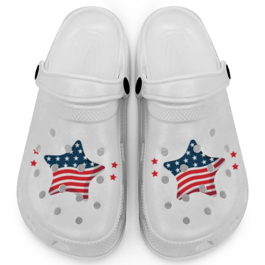 Patriotic Veteran USA Flag American Memorial Day Clogs