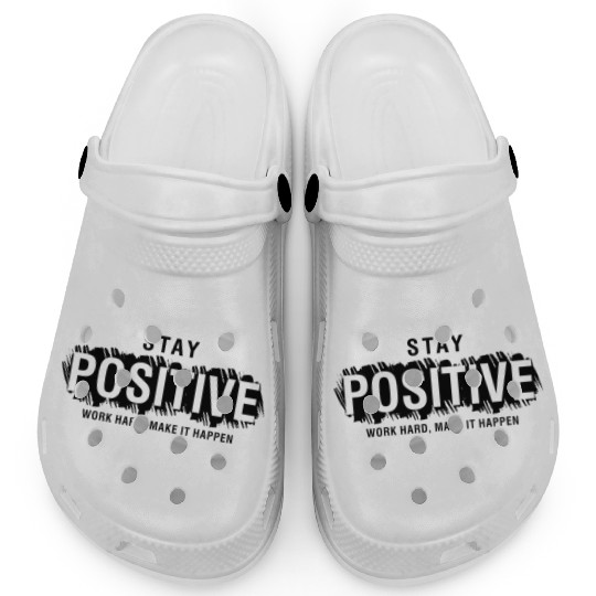 stay positive black Clogs