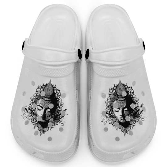 Meditating Buddha Portrait Spiritual Nature Clogs