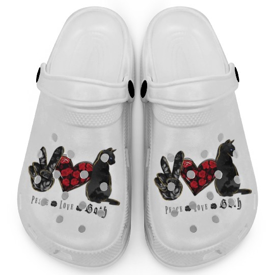 Peace. Love. Goth. Clogs