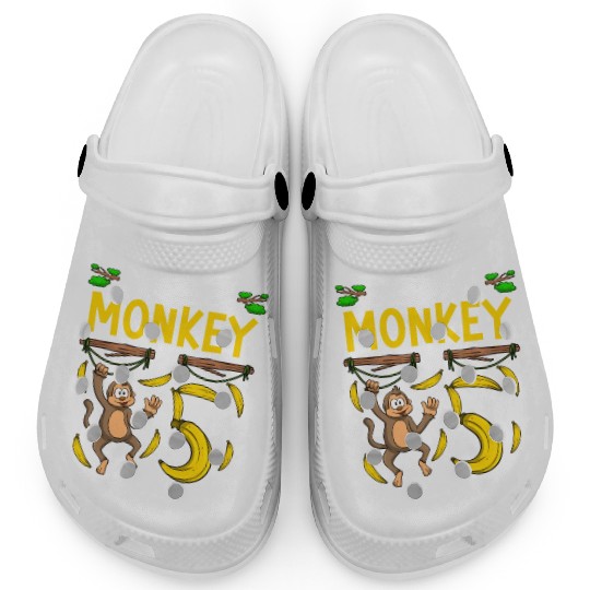 Monkey Birthday 5th Monkey Theme Party Kids Clogs