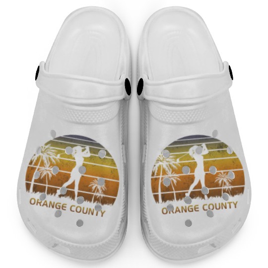 Retro Orange County Women's Golf Golfing Fan Clogs