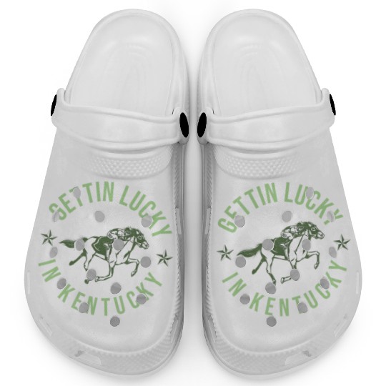 Funny Derby Vintage Getting Lucky In Kentucky Hor Clogs