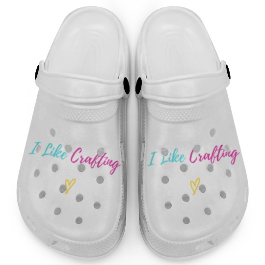 Crafting & Minding My Own Business - White Letters Clogs