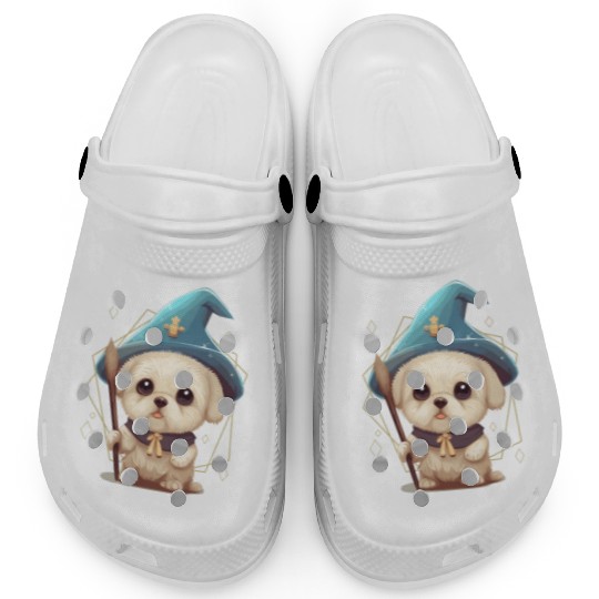 Cute Wizard Dog Roleplaying Dice Nerdy RPG Tableto Clogs