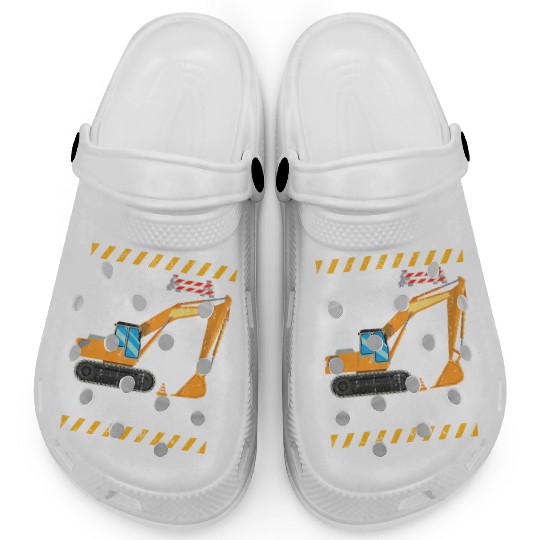Birthday Boy 5 Construction 5th Birthday Excavator Clogs