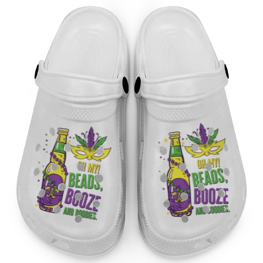 Mardi Gras Carnival Mask Beer Beads Boobies Clogs