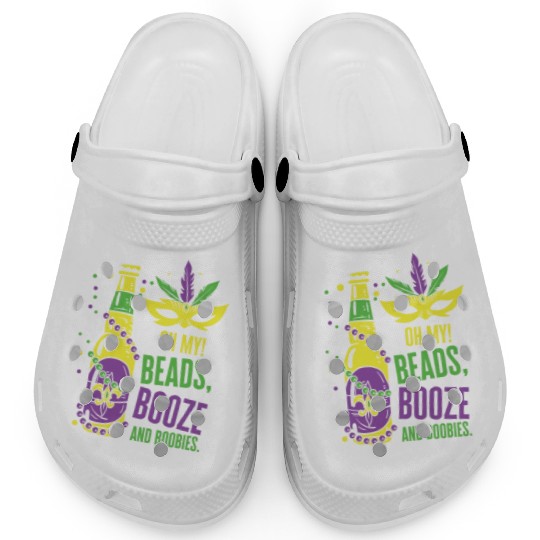 Mardi Gras Carnival Mask Beer Beads Boobies Clogs