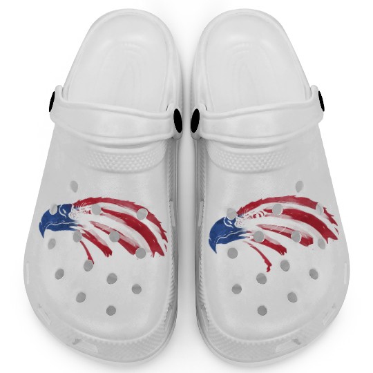 Bald Eagle Us Flag Colors Clogs