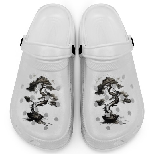 Bonsai Tree Japanese art Sumie painting Clogs
