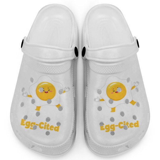 I m Sooo Egg Cited Breakfast Fried Egg Easter Sun Clogs