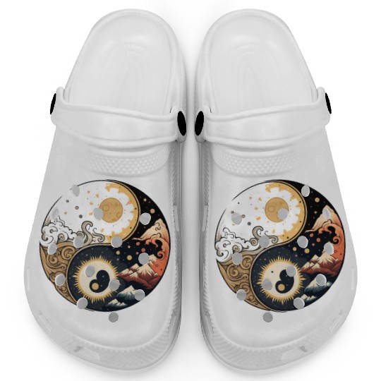 Sun and moon yin yang Clogs