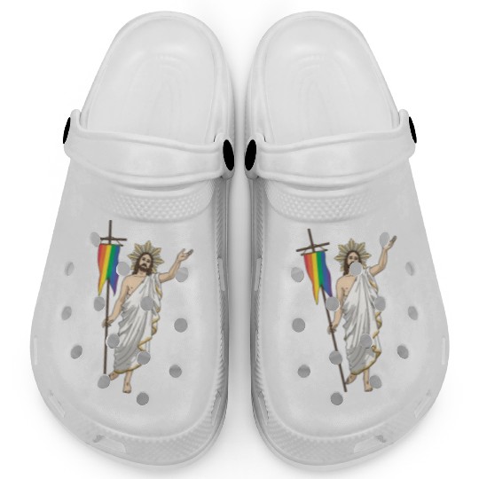 LGBT Jesus Equal Rainbow Christian Clogs