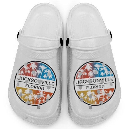 Jacksonville Florida Palm Tree Stylish Vacation Clogs