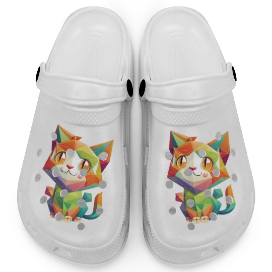 Geometric Cat Funny Cat lover Math Clogs