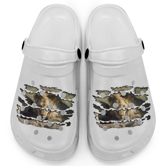 Ripped Wildlife Lion Stare Clogs