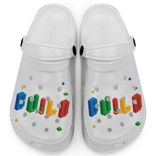 Eat Sleep Build for Funny Blocks Master Builder Clogs