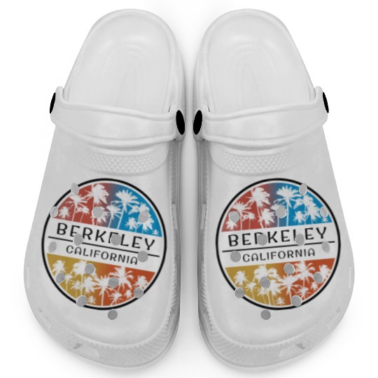 Berkeley California Palm Tree Stylish Vacation Clogs