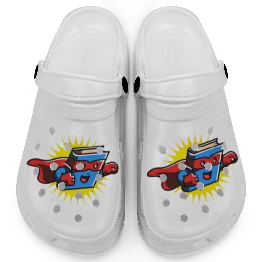 Book Hero Reading Book Lover Comic Book Comics Clogs