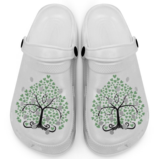 Tree of Life with Hearts Two Color Vector Clogs