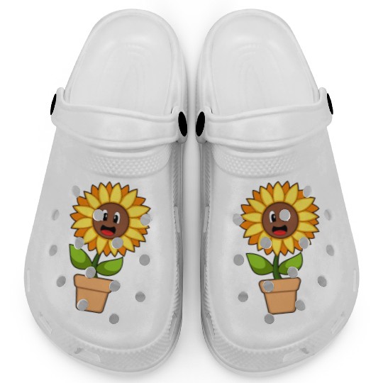 Plant Pot Sunflower Flower Clogs