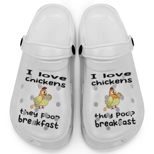 I love chickens - chicken eggs breakfast Clogs