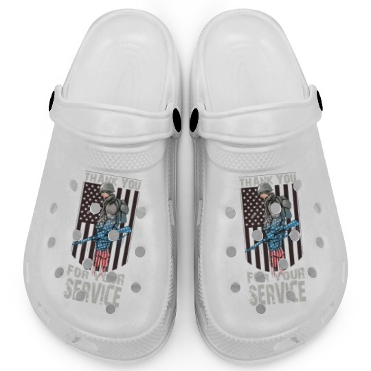 Thank You For Your Service Veteran US Flag Veteran Clogs