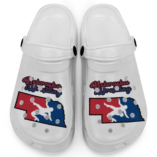 Nebraska Wrestling (USA Colors) Clogs