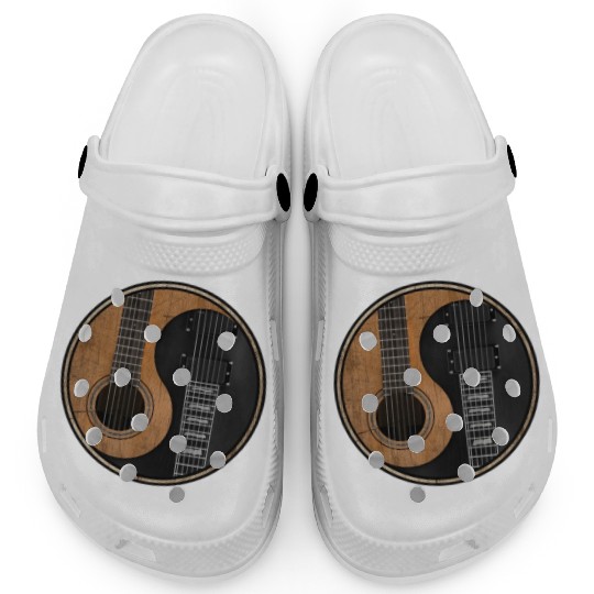 Ying Yang Guitar ArTwork Clogs