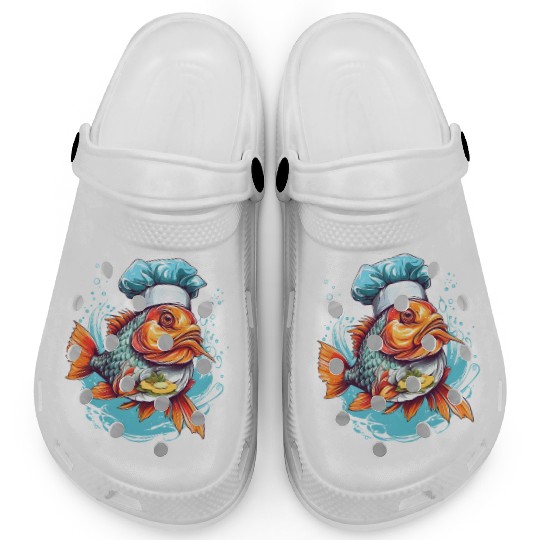 Awesome Culinary Fish Chef Cooking Kitchen Humor Clogs