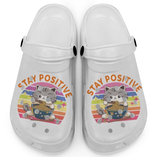 Stay positive Eat delicious Japanese Style Clogs