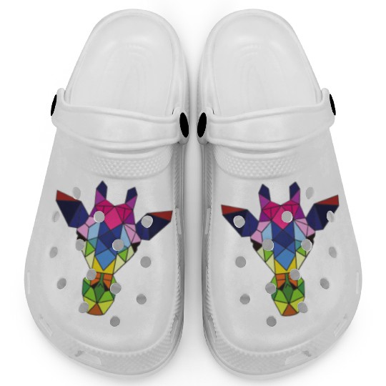 giraffe head made of geometric shapes Clogs