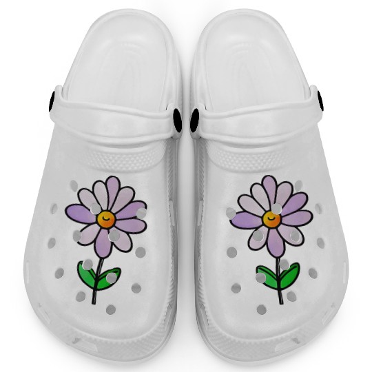 Lavender Flower Art Clogs