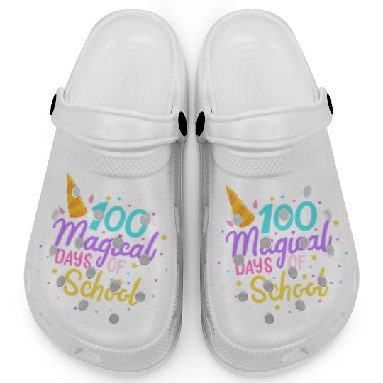100 Days Of School Unicorn Teacher Student Clogs