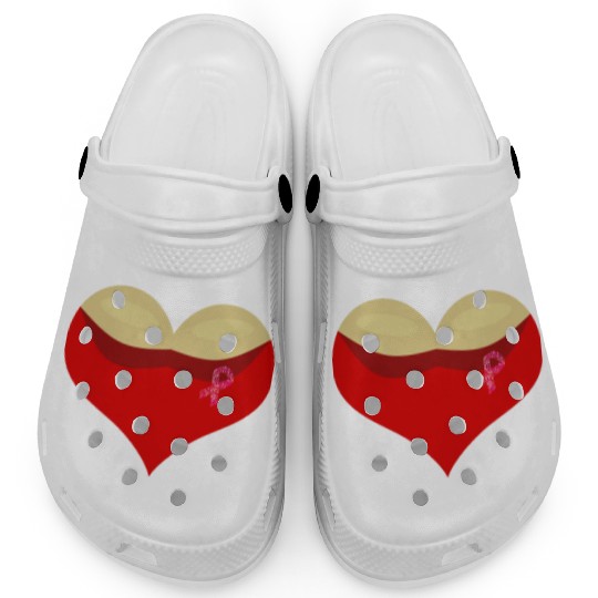 Cancer awareness Boobies love heart Clogs