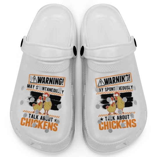 Warning Chickens Farmer Chicken Clogs
