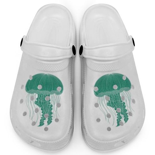 Sea life, Green Jellyfish Clogs